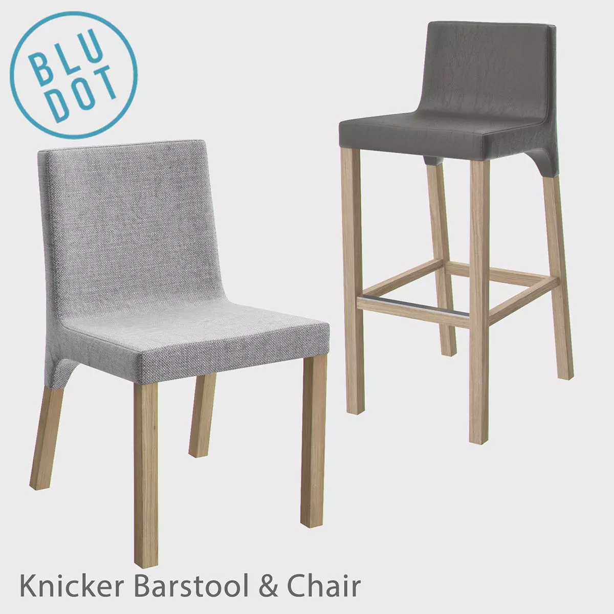 Blu Dot KNICKER Barstool and Chair 3D model_0