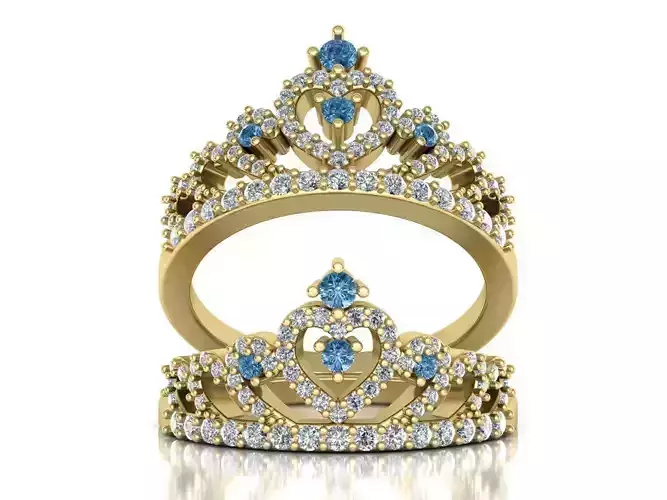 Crown ring 3d print model 0217 