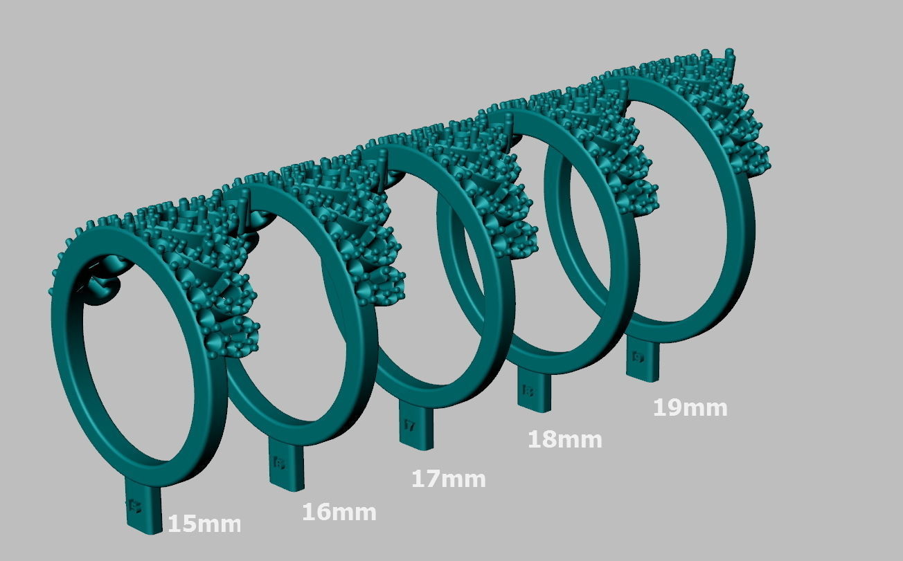 Crown ring 3d print model 0217  3D print model_4