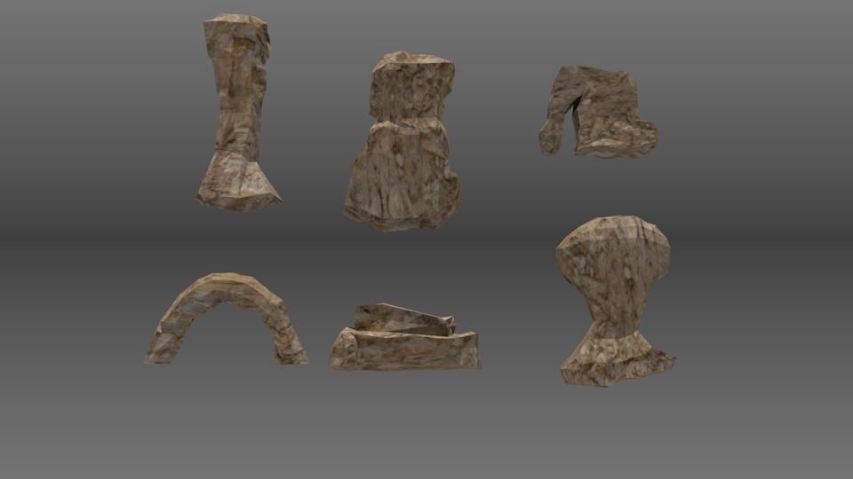 Game ready Low-poly Rock and Stones model  Low-poly 3D model_2