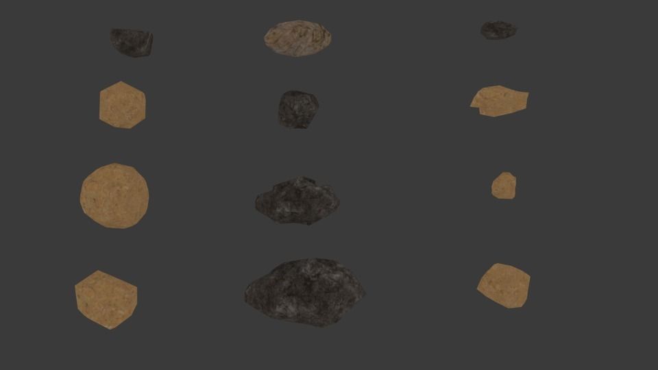 Game ready Low-poly Rock and Stones model  Low-poly 3D model_1
