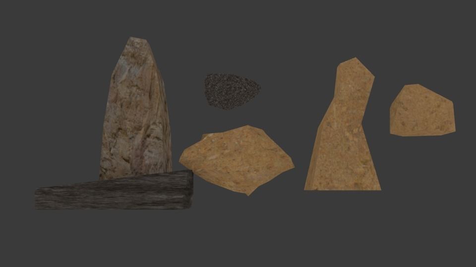 Game ready Low-poly Rock and Stones model  Low-poly 3D model_3