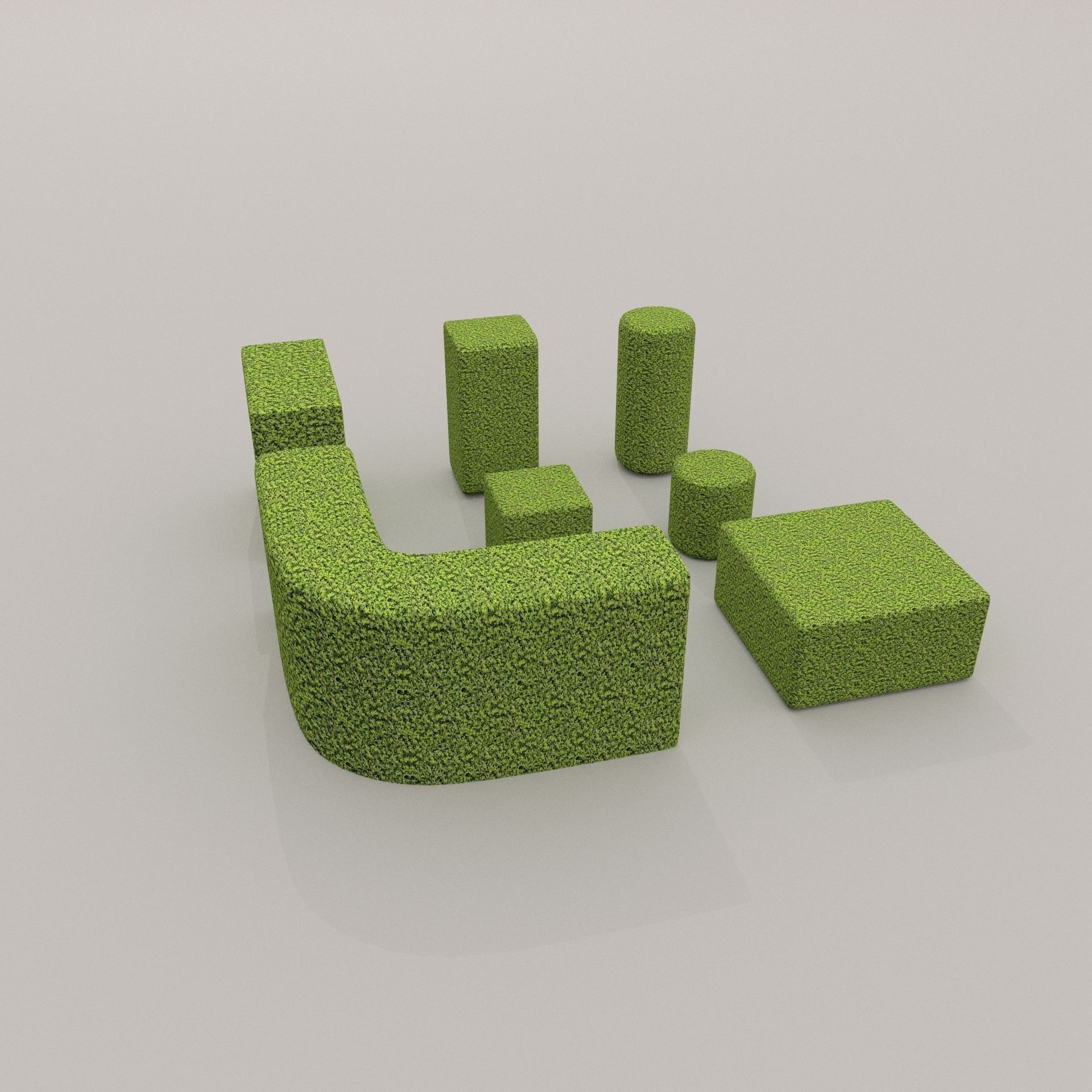 Low Poly Hedge Collection set of cubes Low-poly 3D model_17