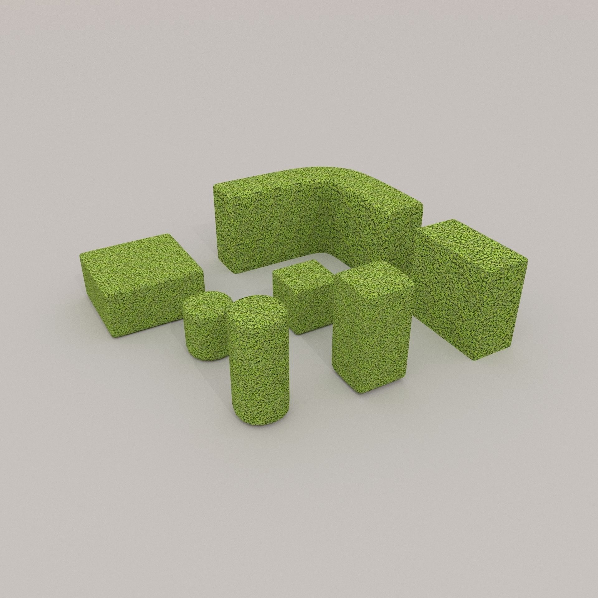 Low Poly Hedge Collection set of cubes Low-poly 3D model_22