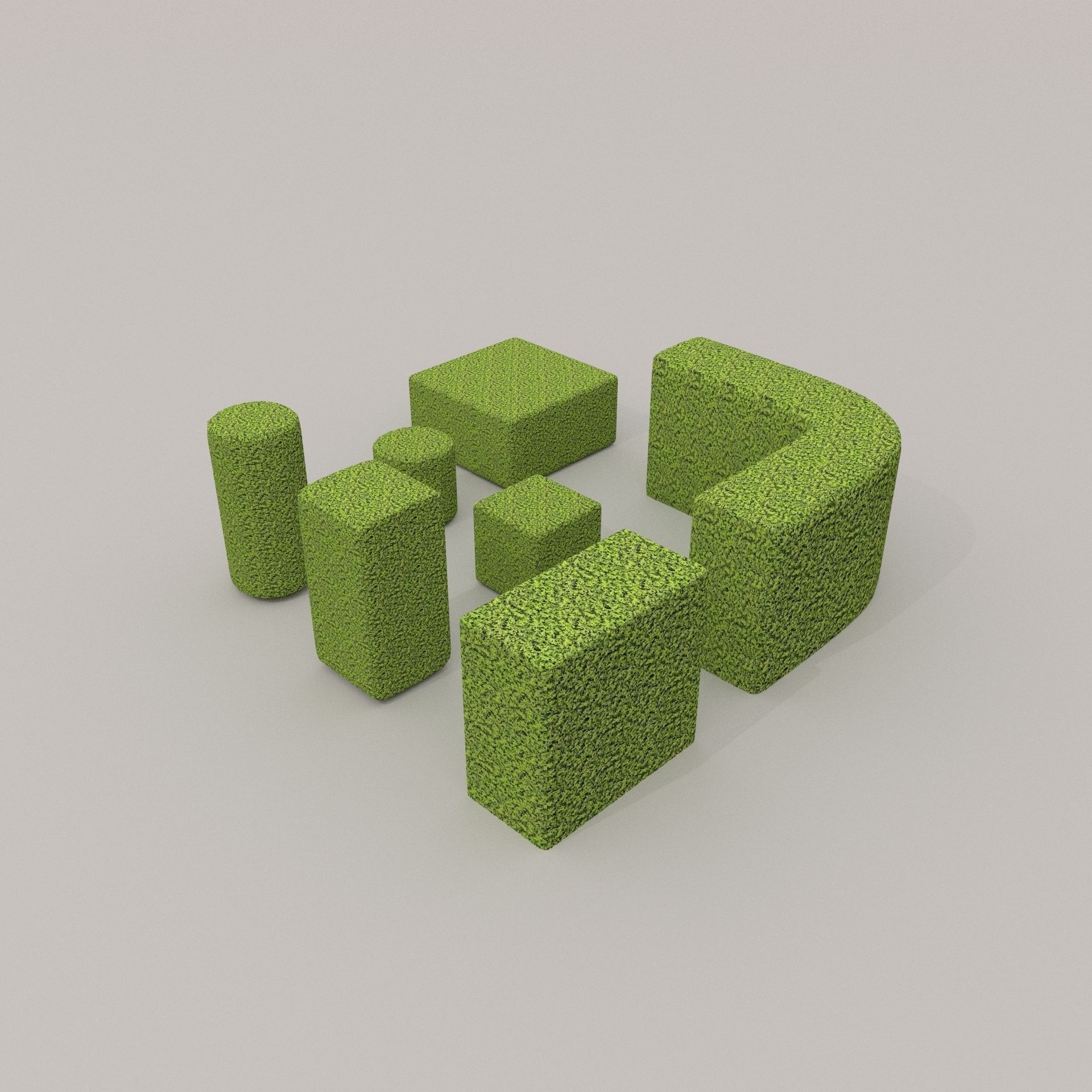Low Poly Hedge Collection set of cubes Low-poly 3D model_20