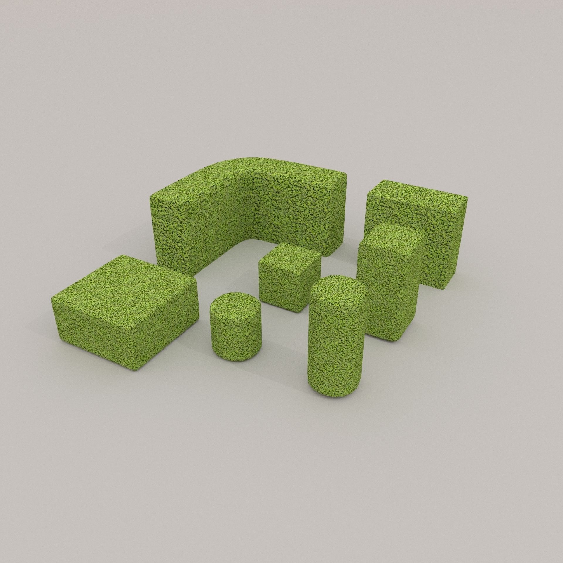 Low Poly Hedge Collection set of cubes Low-poly 3D model_12