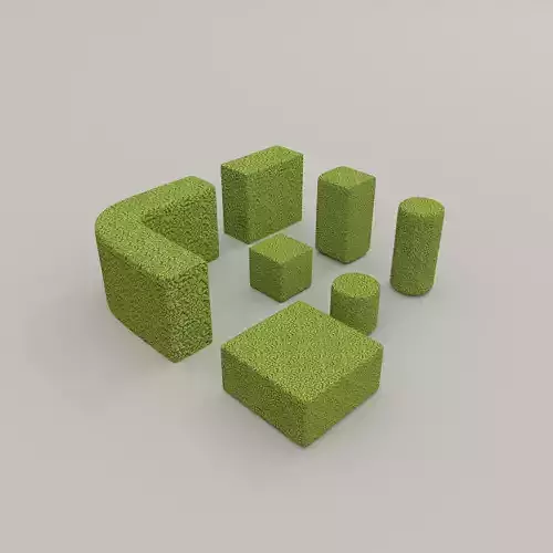 Low Poly Hedge Collection set of cubes Low-poly 3D model Low Poly Hedge Collection set of cubes Low-poly 3D model