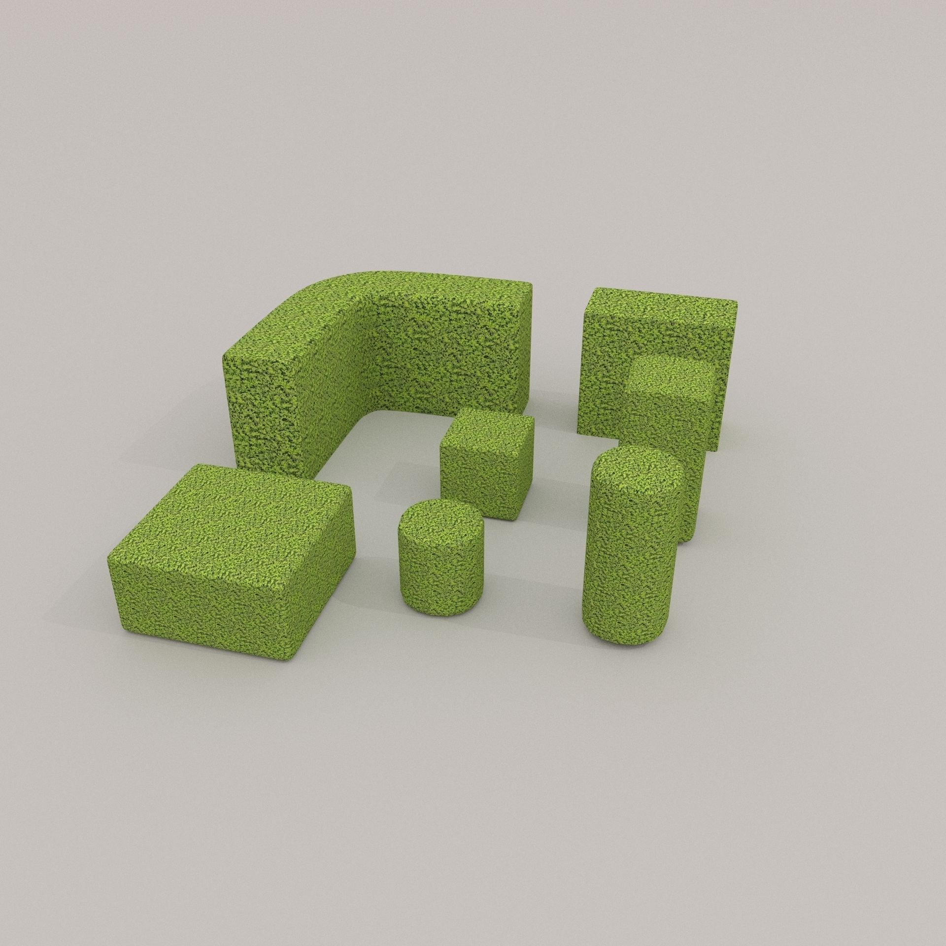 Low Poly Hedge Collection set of cubes Low-poly 3D model_16