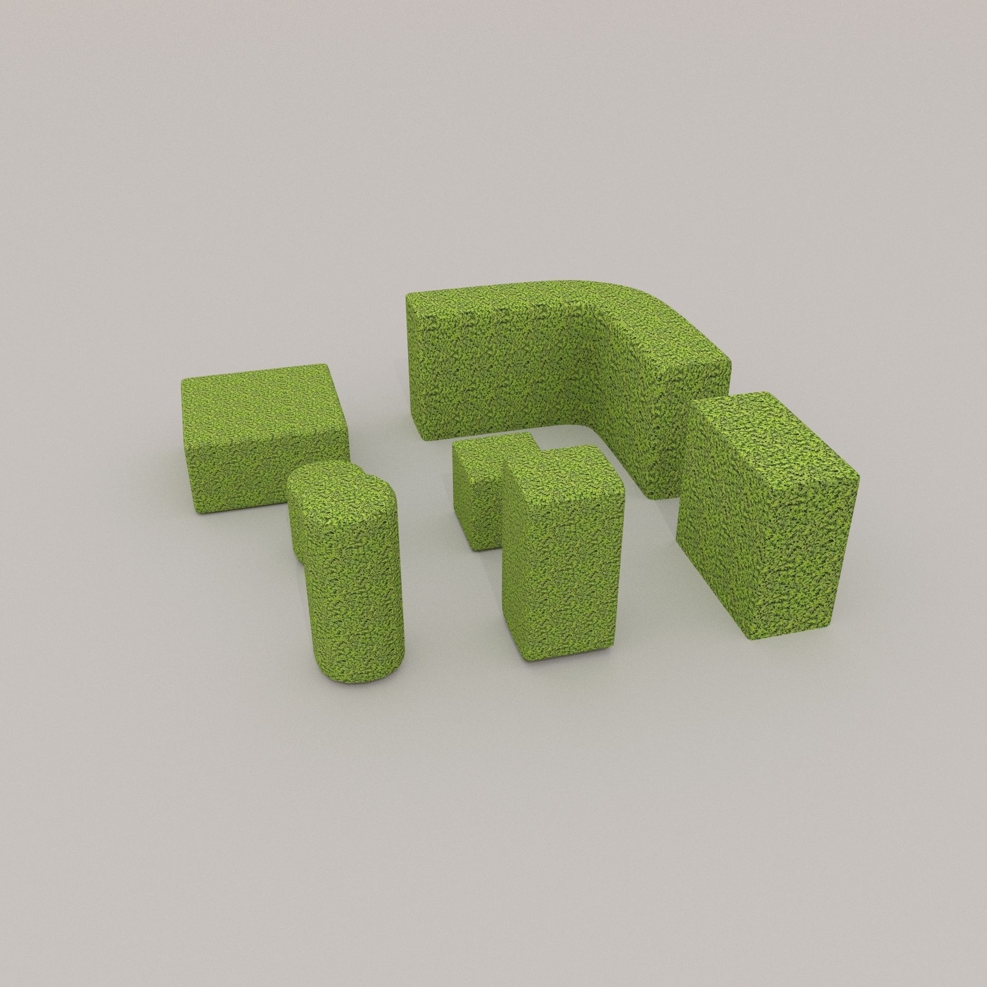 Low Poly Hedge Collection set of cubes Low-poly 3D model_10