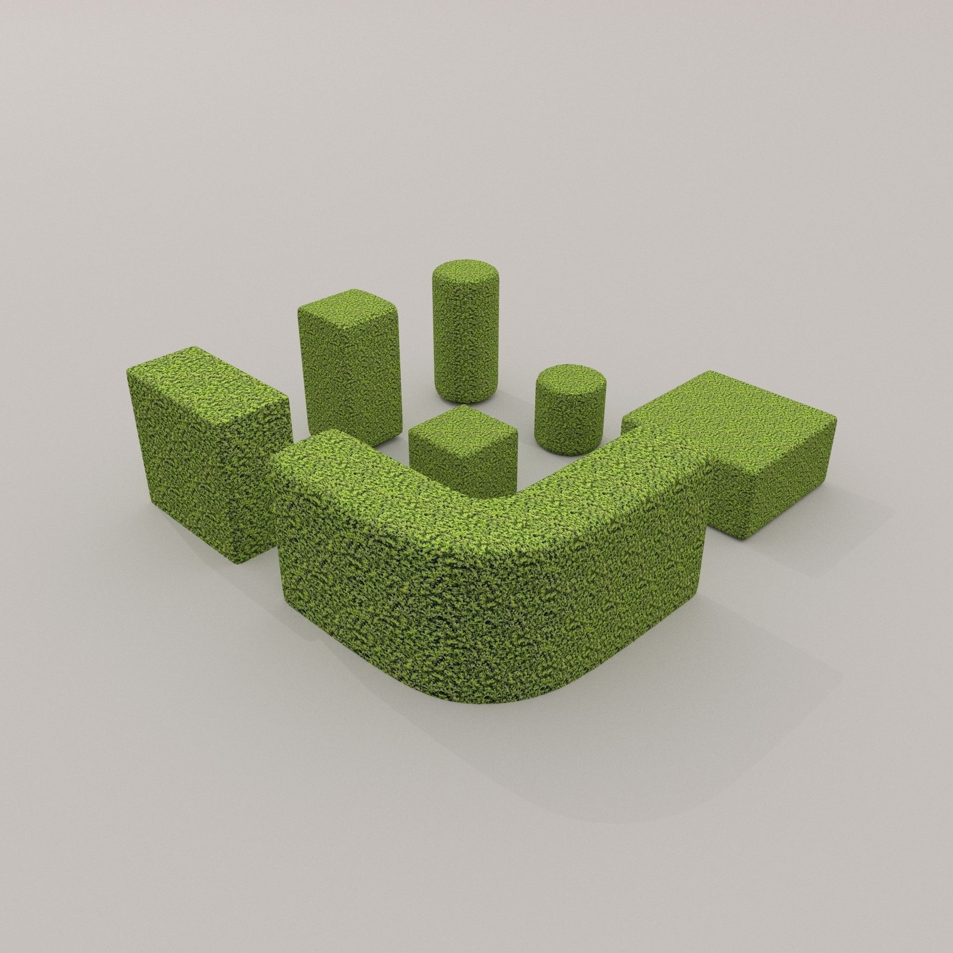 Low Poly Hedge Collection set of cubes Low-poly 3D model_11