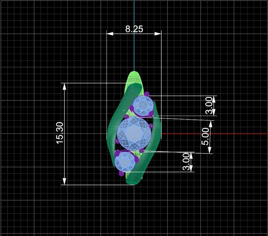 Onion gold earrings with diamonds 3D print model_1