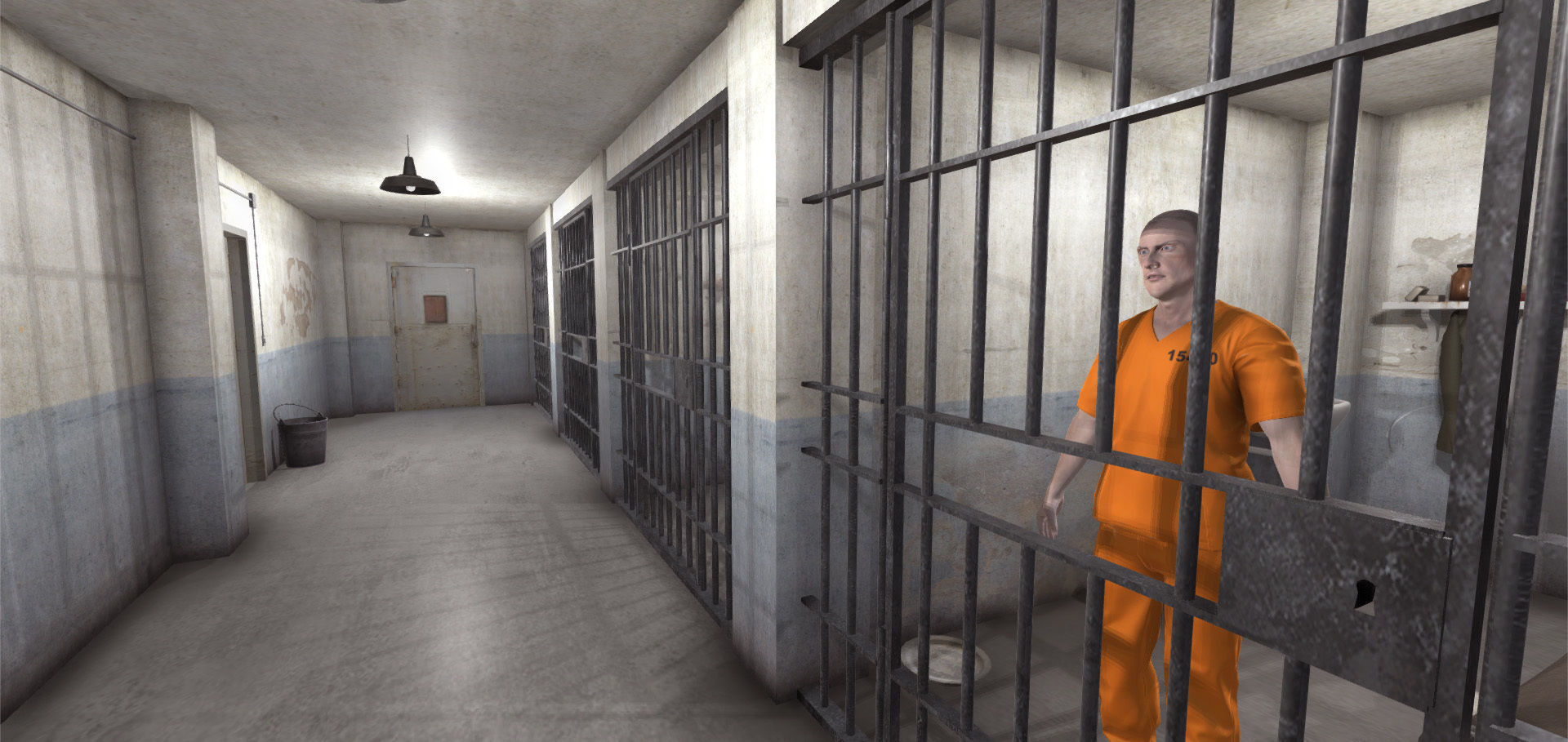 Jails Interior Low-poly 3D model_4