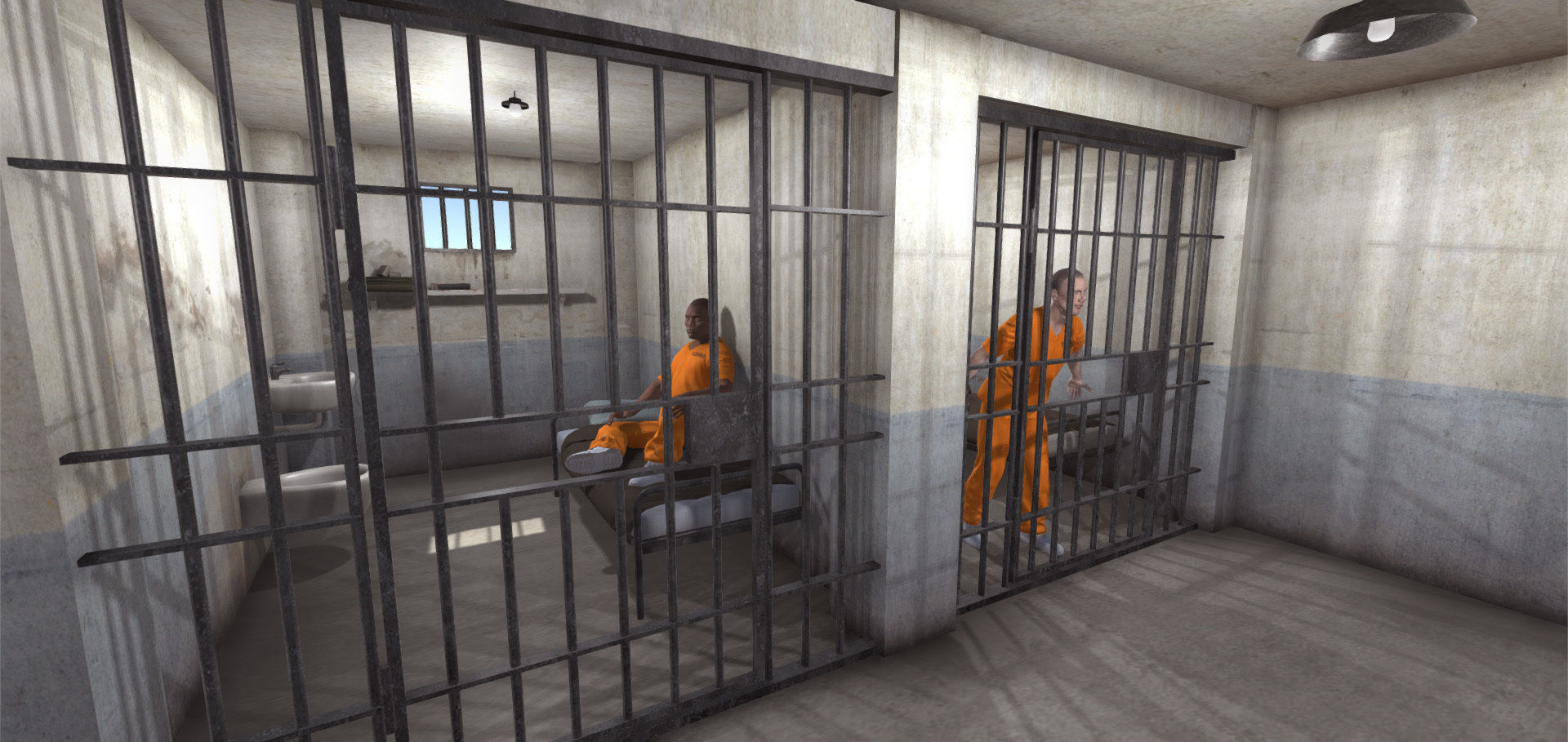 Jails Interior Low-poly 3D model_1