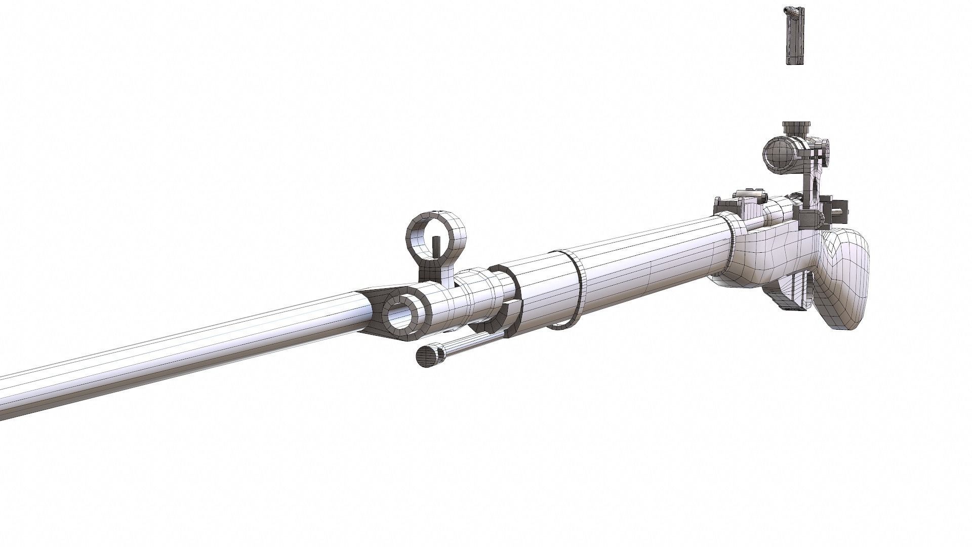 Soviet Mosin-Nagant M38 Low-poly 3D model_25