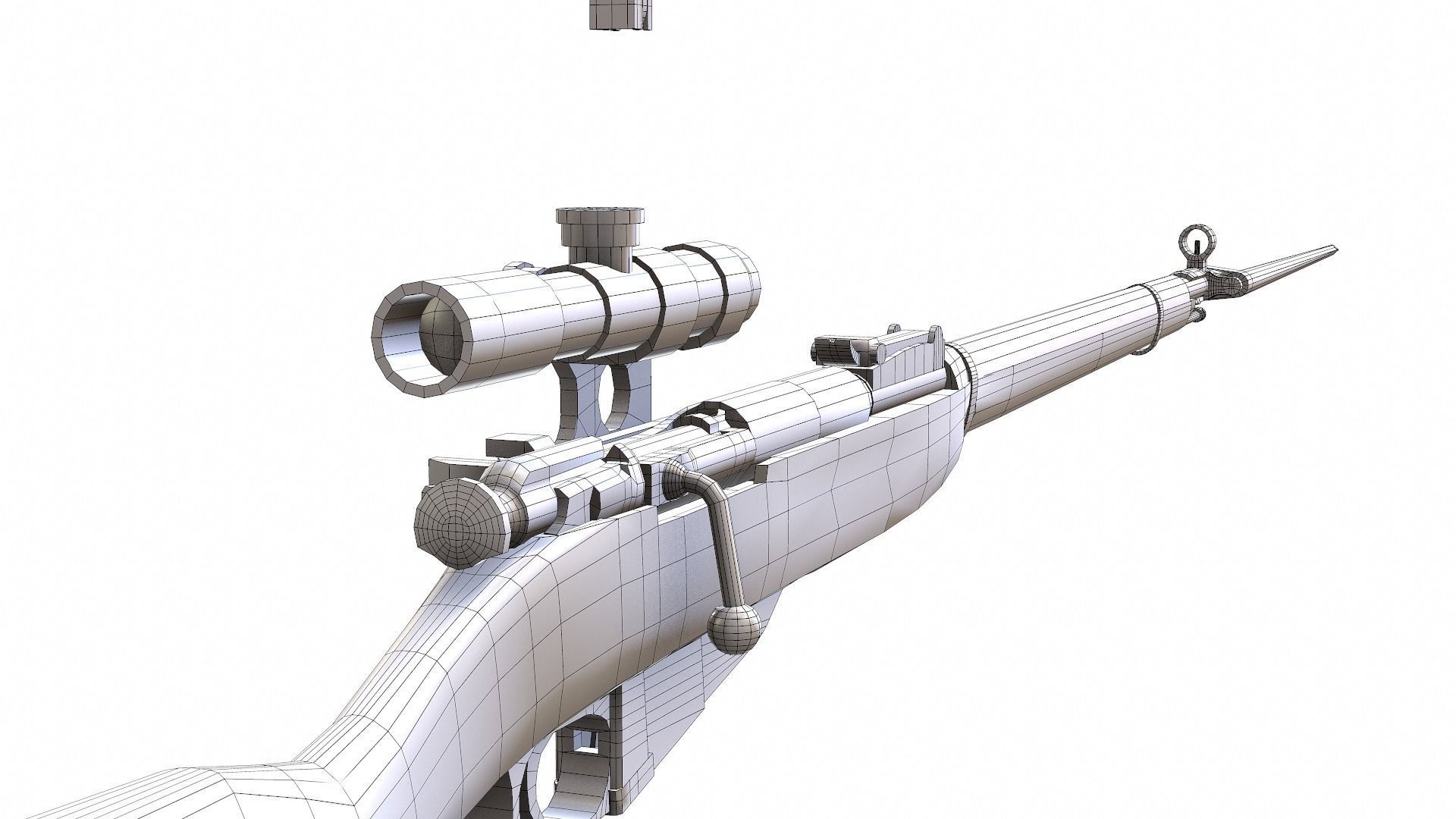 Soviet Mosin-Nagant M38 Low-poly 3D model_24