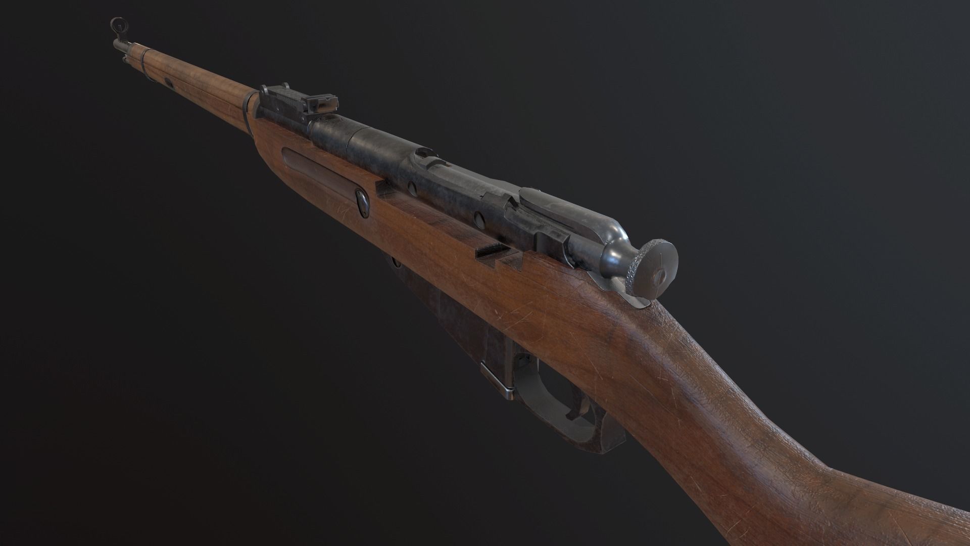 Soviet Mosin-Nagant M38 Low-poly 3D model_10