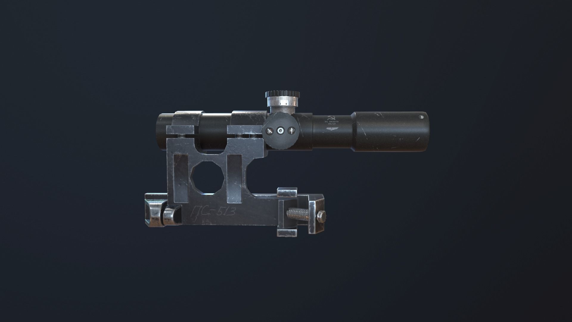 Soviet Mosin-Nagant M38 Low-poly 3D model_18