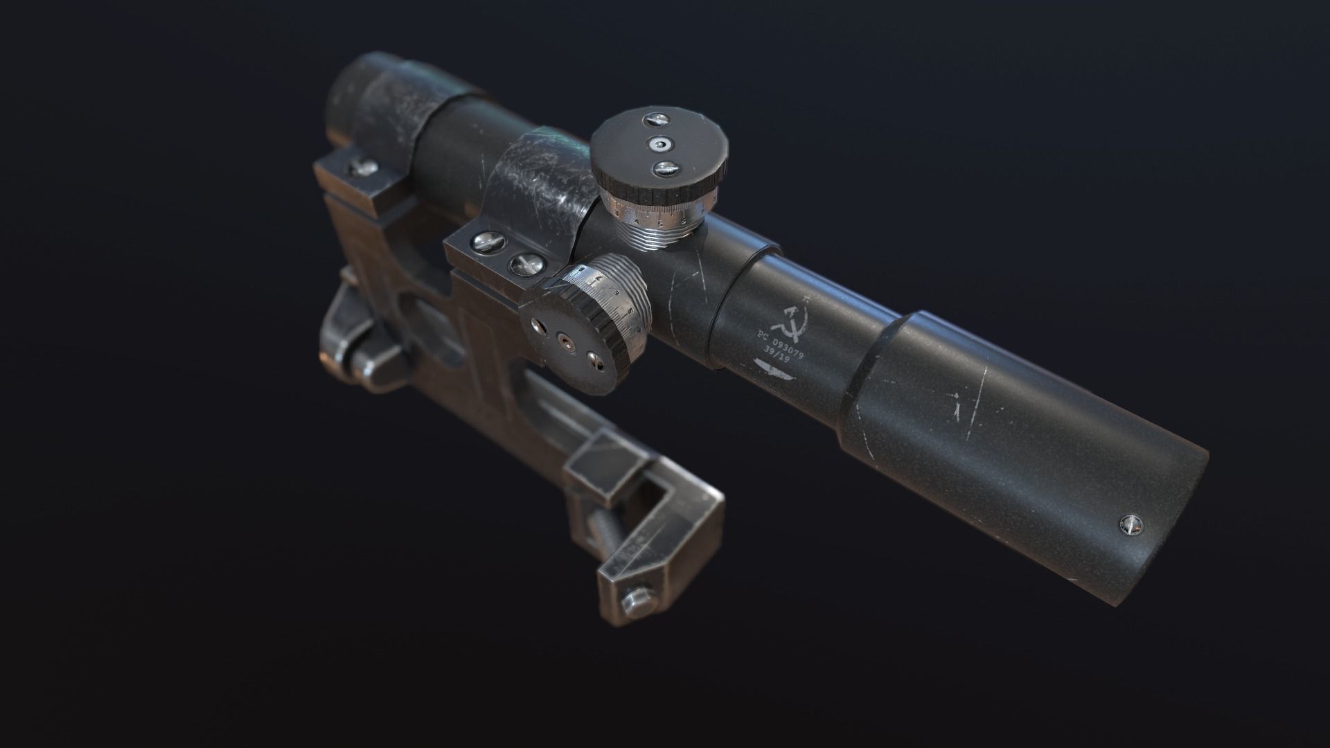 Soviet Mosin-Nagant M38 Low-poly 3D model_17