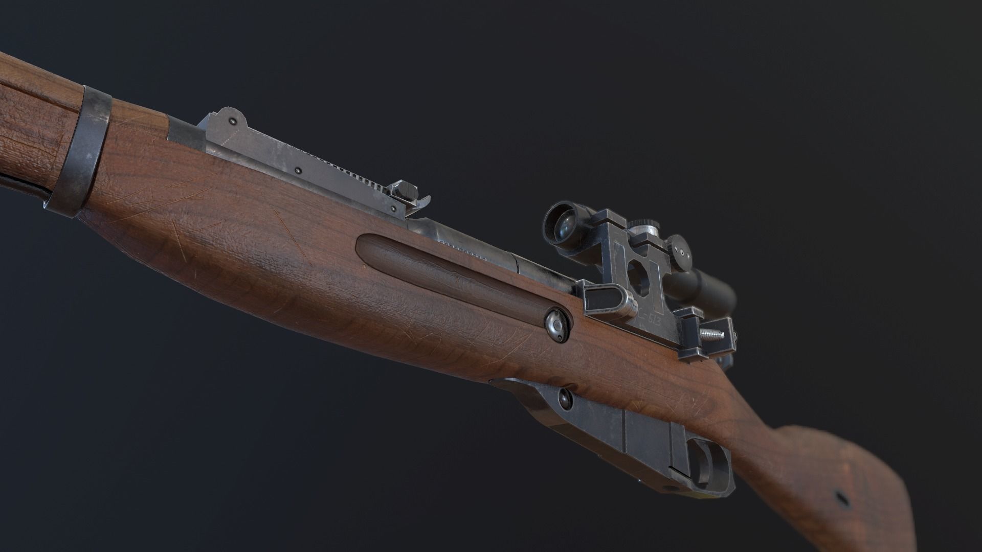 Soviet Mosin-Nagant M38 Low-poly 3D model_14