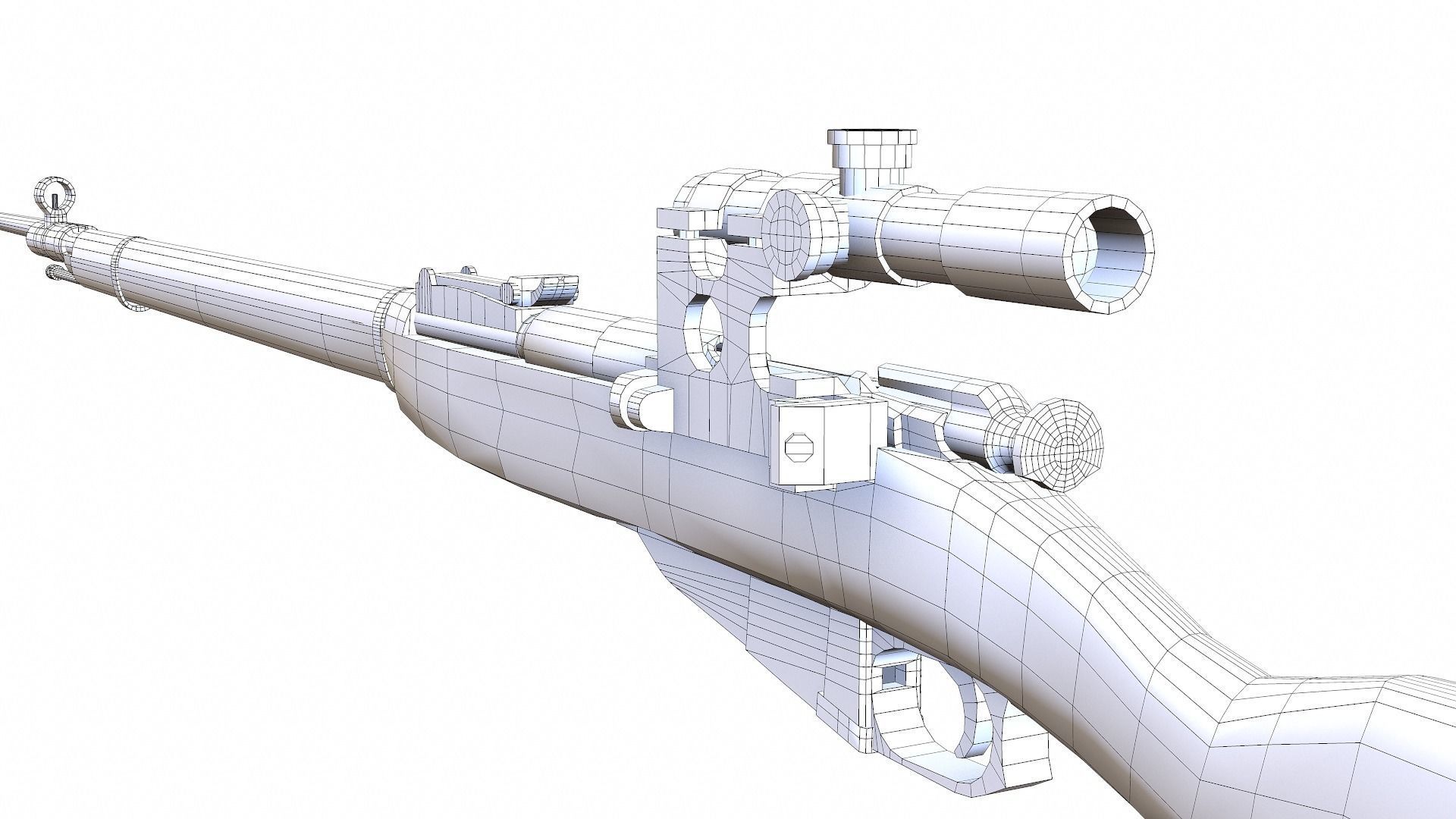 Soviet Mosin-Nagant M38 Low-poly 3D model_23