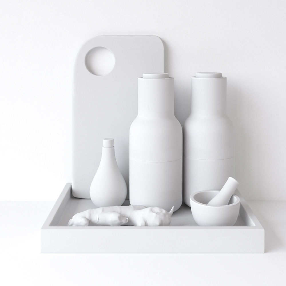 Decor Set Kitchen Menu Grinder 3D model_8