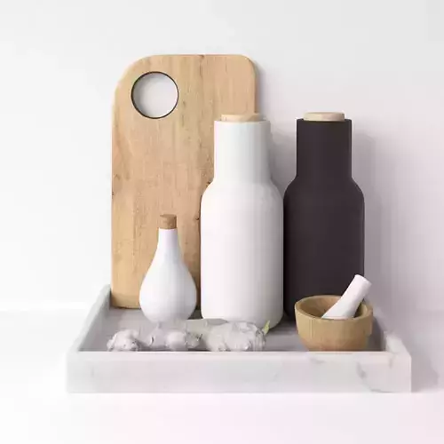 Decor Set Kitchen Menu Grinder 3D model