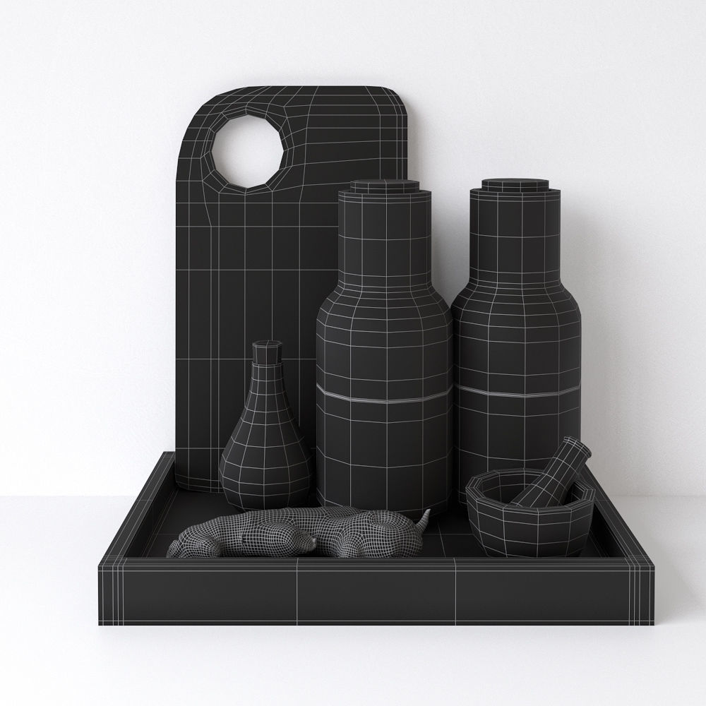 Decor Set Kitchen Menu Grinder 3D model_6