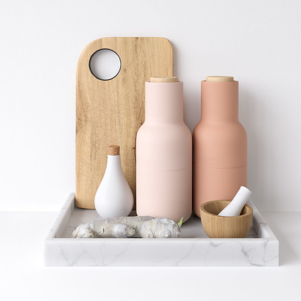 Decor Set Kitchen Menu Grinder 3D model_1