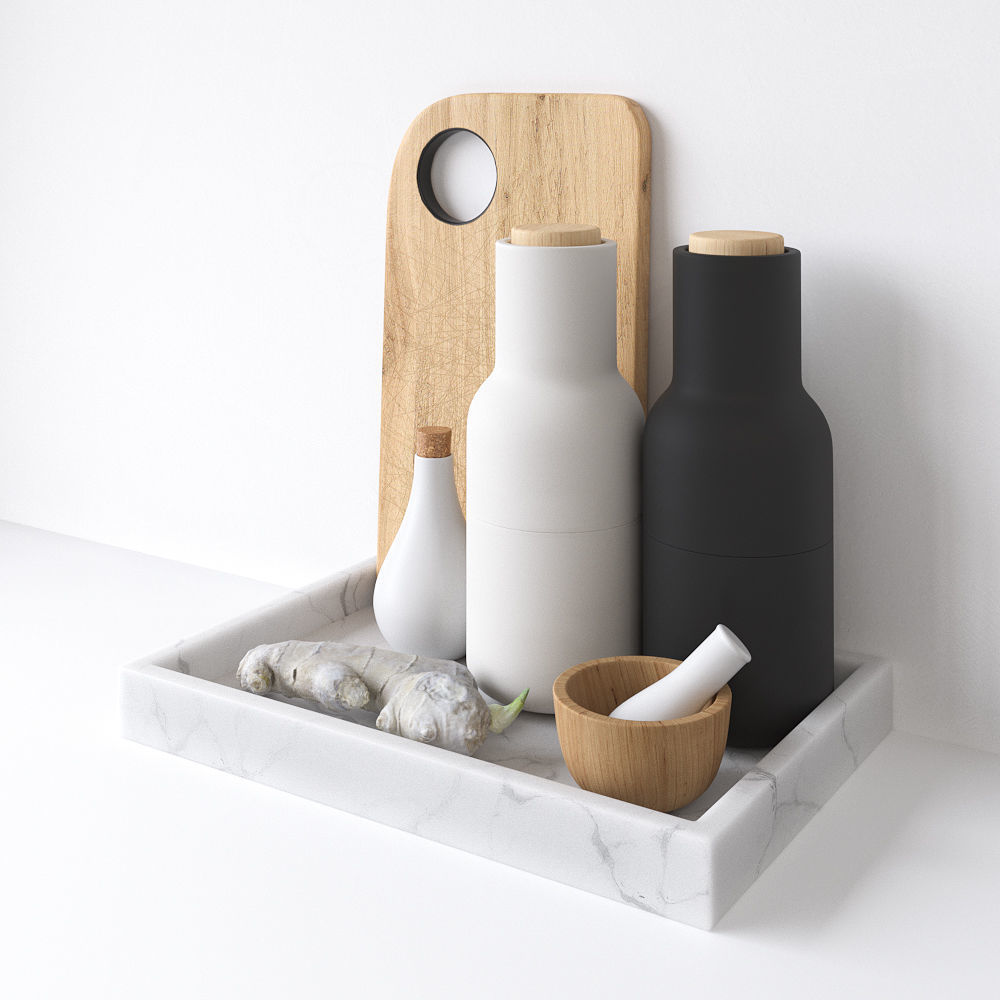 Decor Set Kitchen Menu Grinder 3D model_2