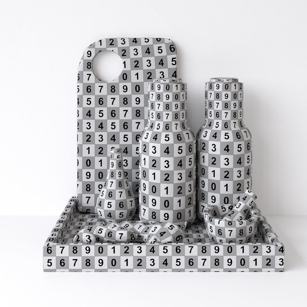 Decor Set Kitchen Menu Grinder 3D model_9