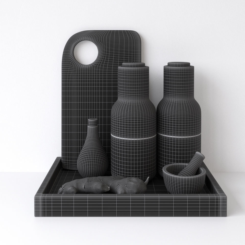 Decor Set Kitchen Menu Grinder 3D model_7