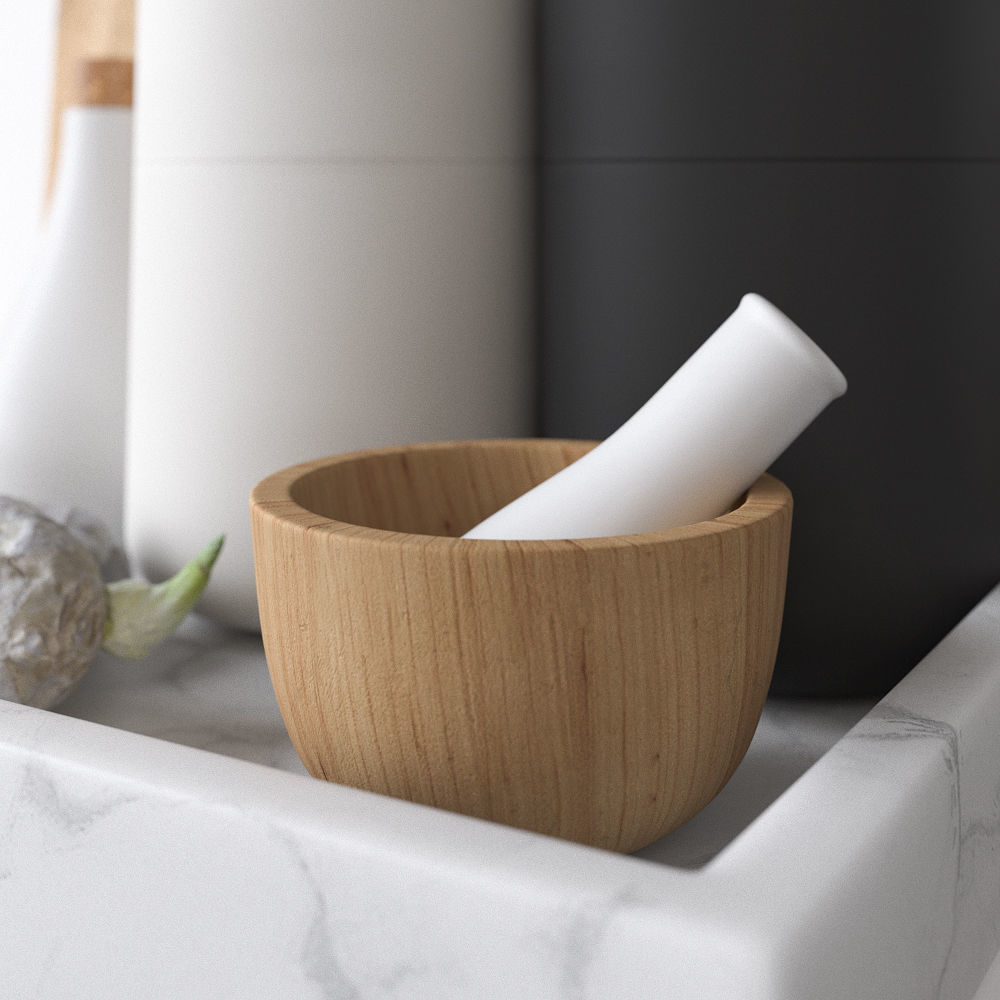 Decor Set Kitchen Menu Grinder 3D model_4