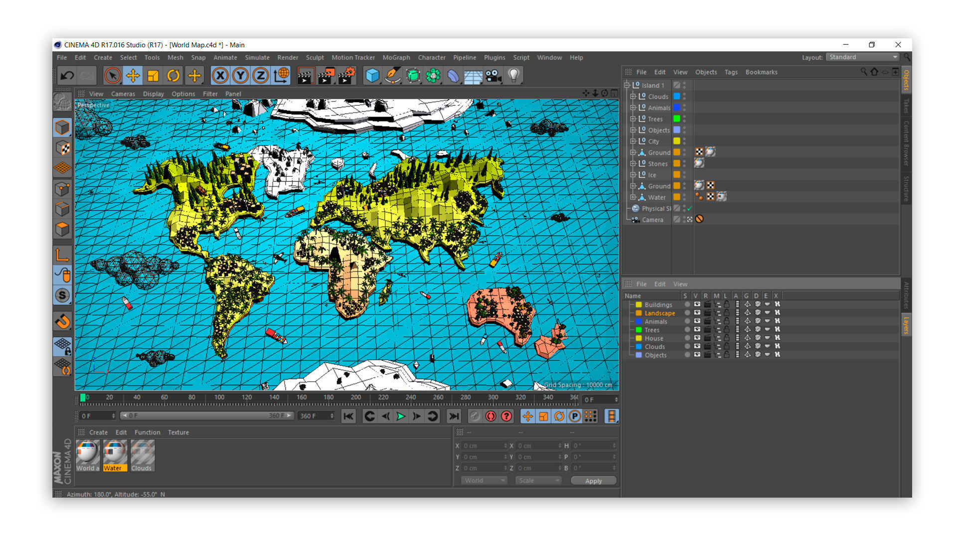 Cartoon Low Poly Earth World Map Low-poly 3D model_9