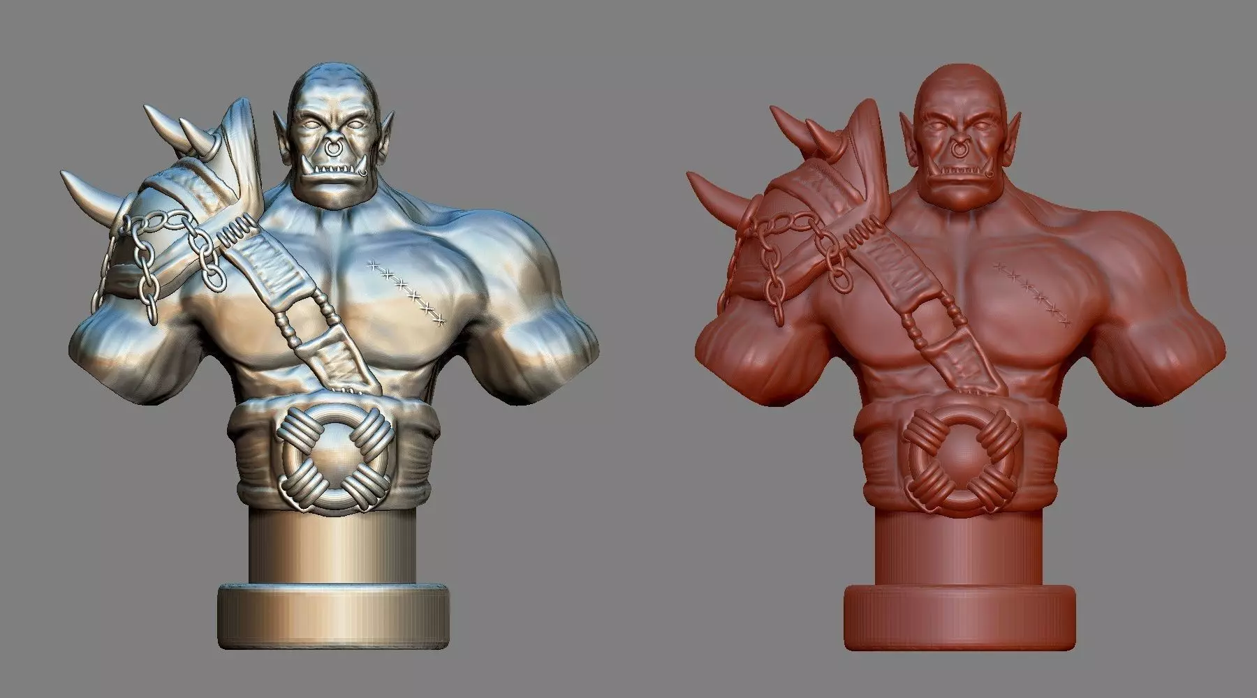 Armored Orc Warrior Printable 3D model 3D print model_0