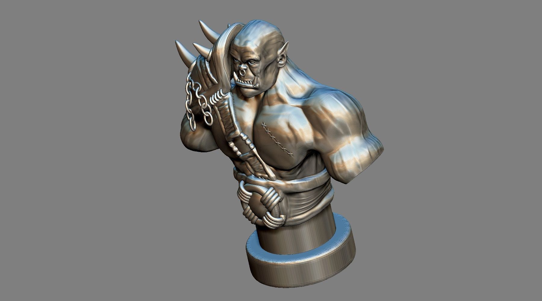 Armored Orc Warrior Printable 3D model 3D print model_9