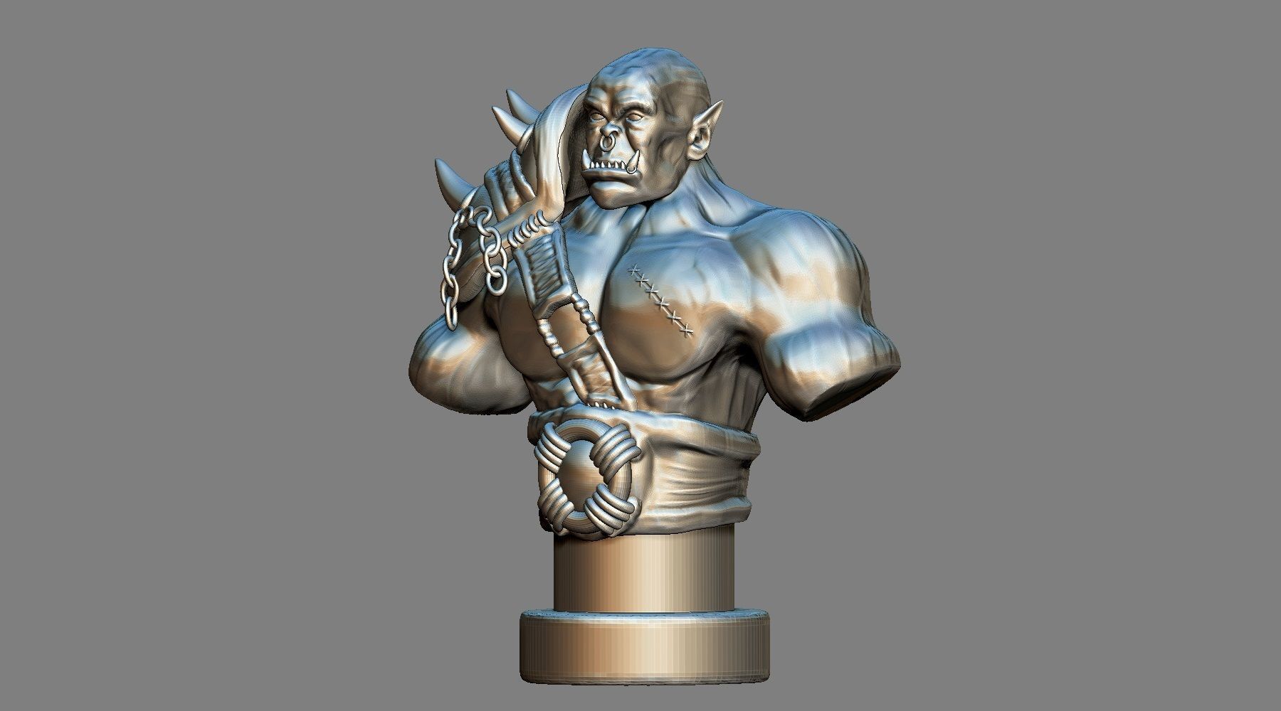 Armored Orc Warrior Printable 3D model 3D print model_1