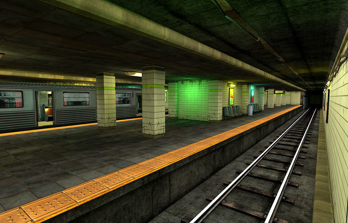Subway Metro Station Low-poly 3D model_5