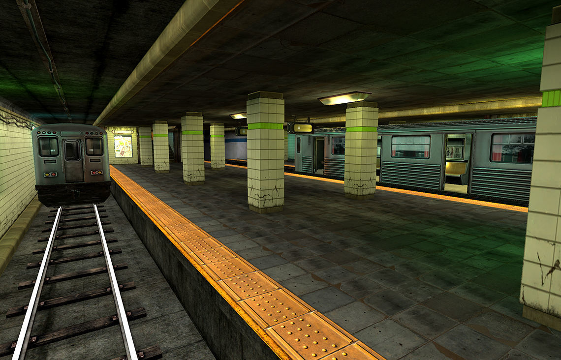 Subway Metro Station Low-poly 3D model_7
