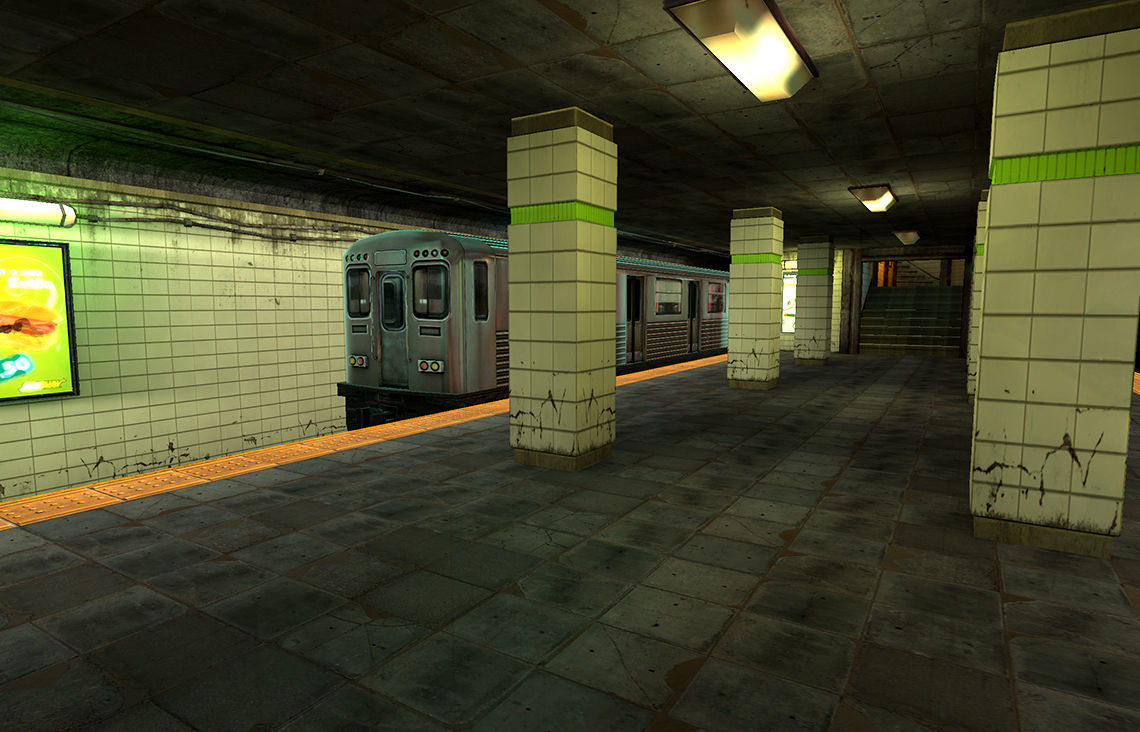 Subway Metro Station Low-poly 3D model_4