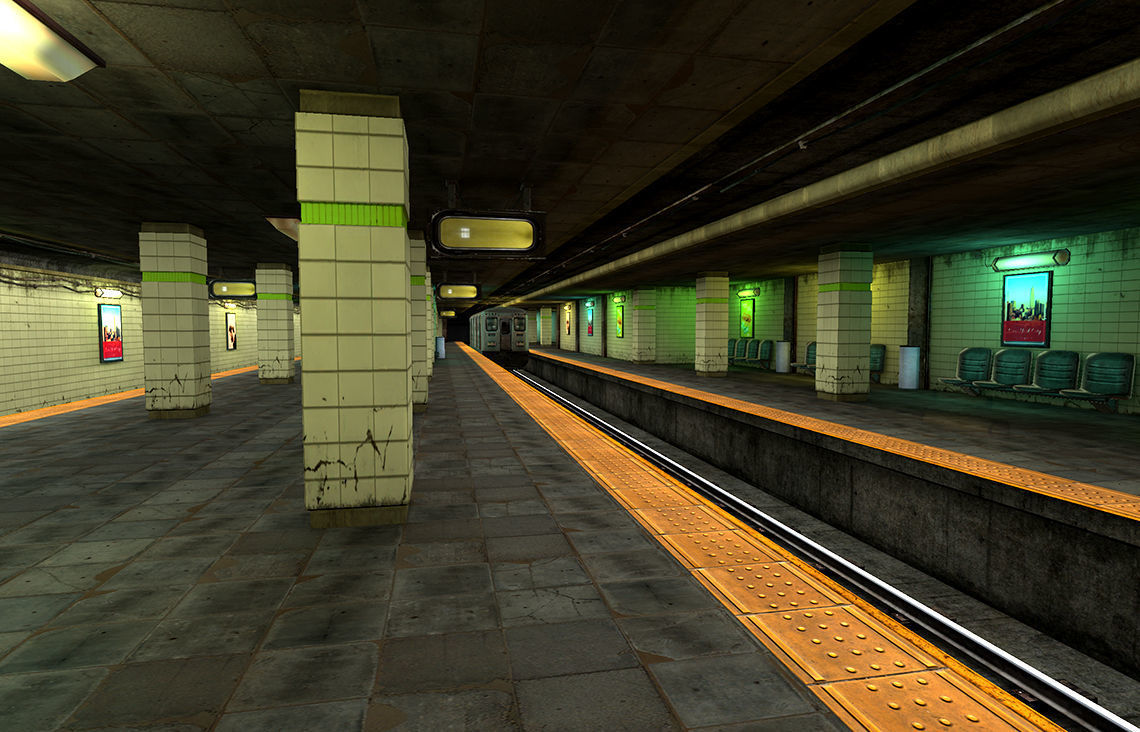 Subway Metro Station Low-poly 3D model_2