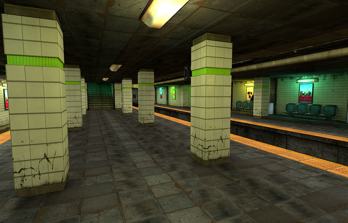 Subway Metro Station Low-poly 3D model_3
