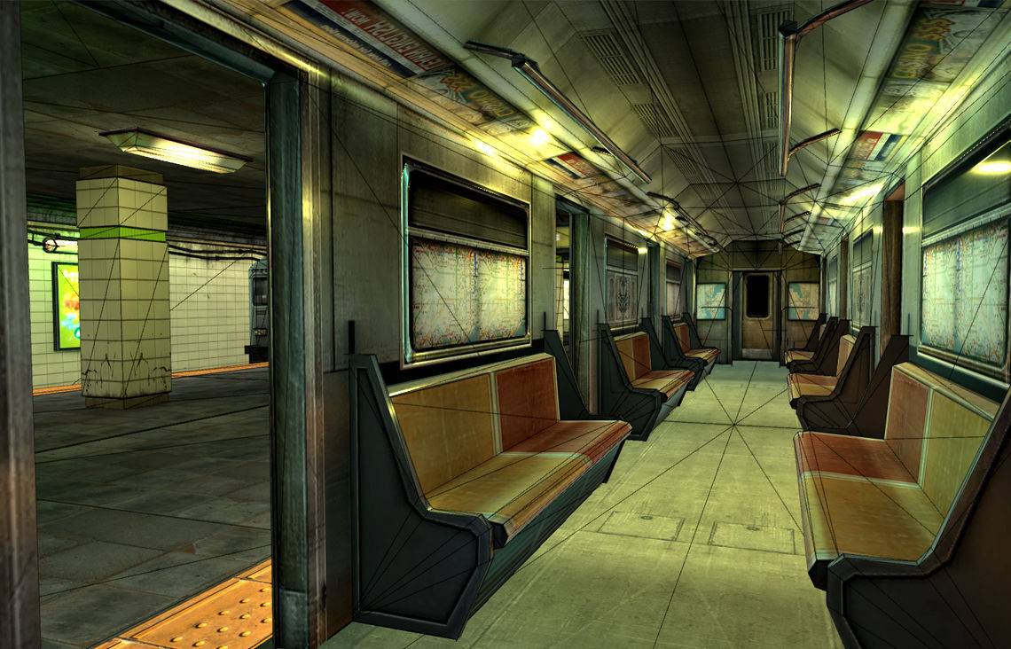 Subway Metro Station Low-poly 3D model_6