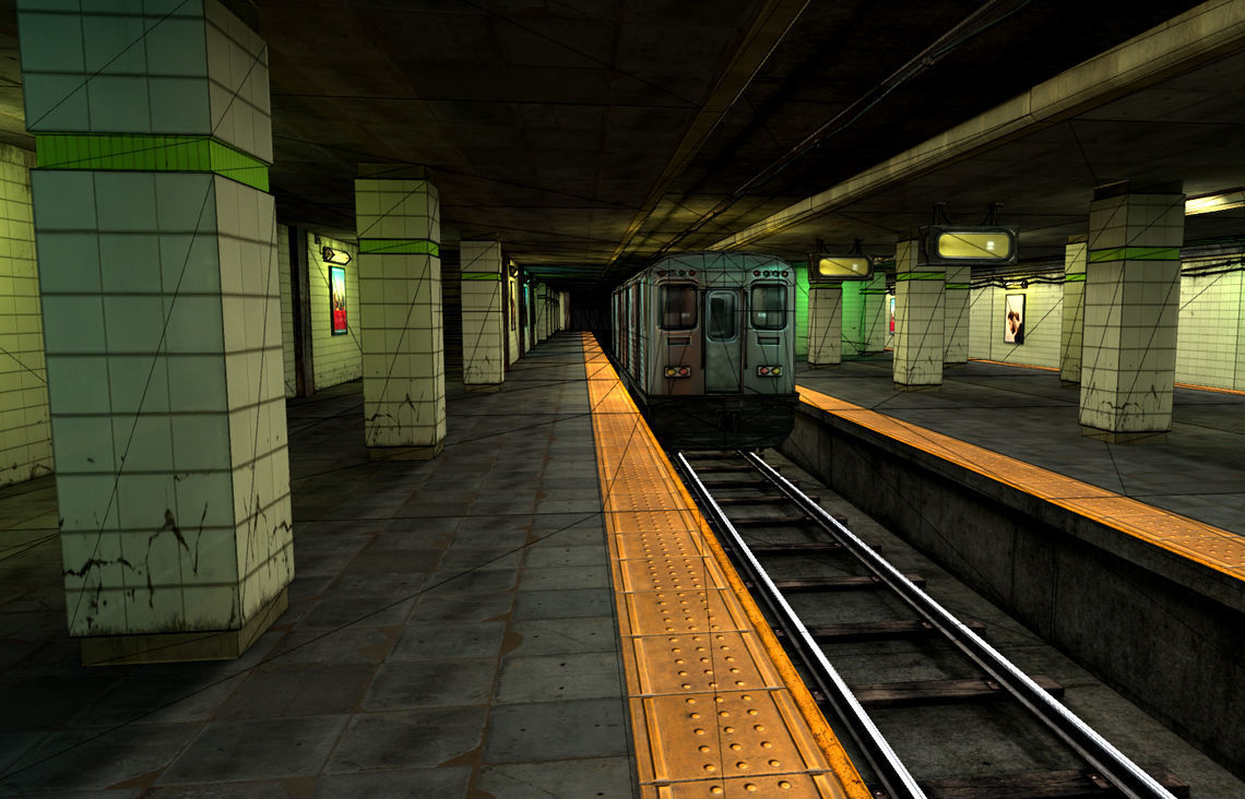Subway Metro Station Low-poly 3D model_8