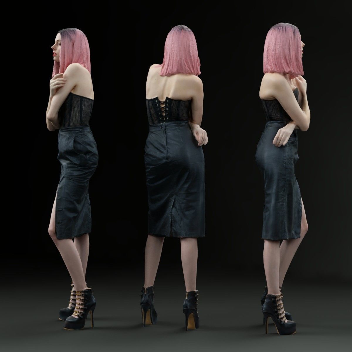 10 Sexy Girls Collection Low-poly 3D model_21