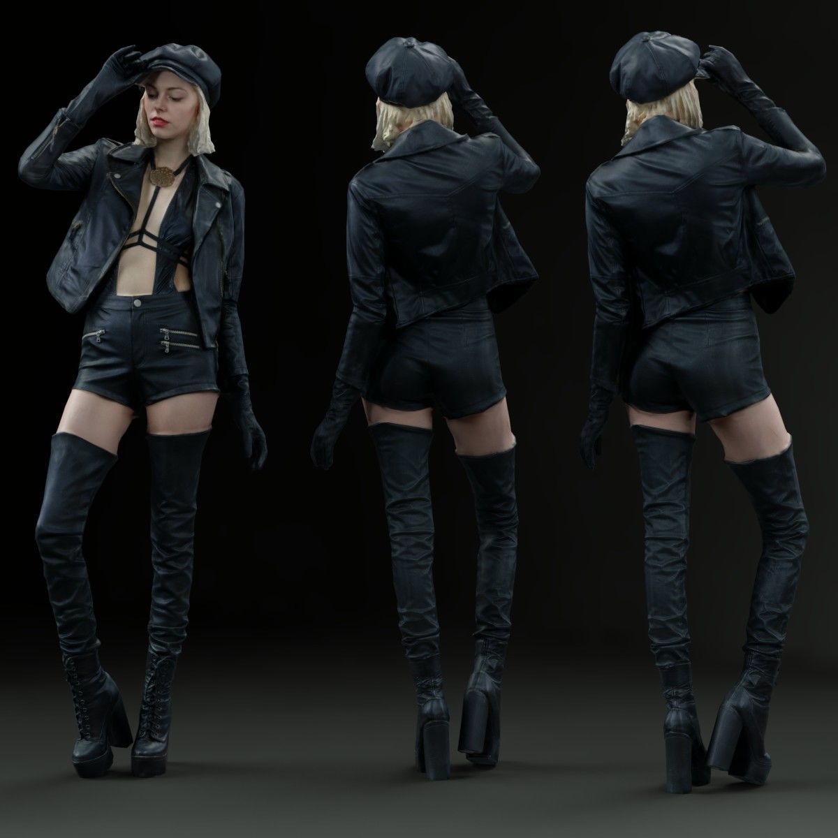 10 Sexy Girls Collection Low-poly 3D model_19