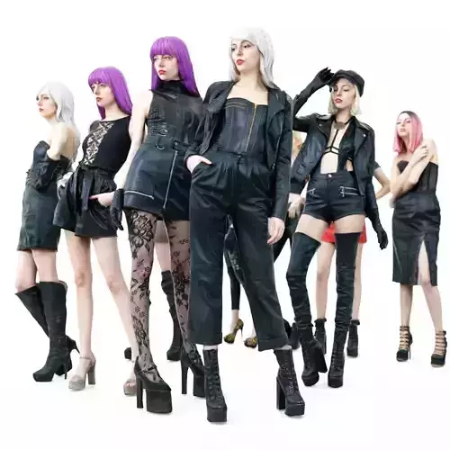 10 Sexy Girls Collection Low-poly 3D model