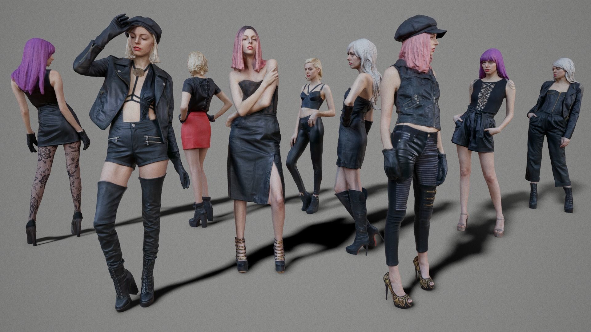 10 Sexy Girls Collection Low-poly 3D model_1