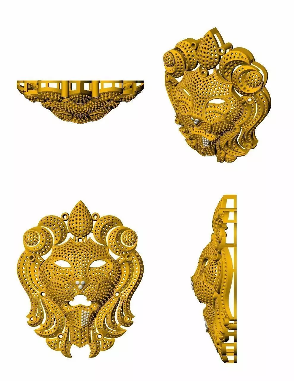 Lion pendent 3D print model_0
