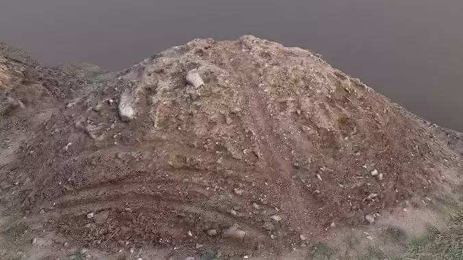 Pile of mud scanned Low-poly 3D model