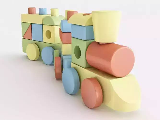 Wooden toy train color 01